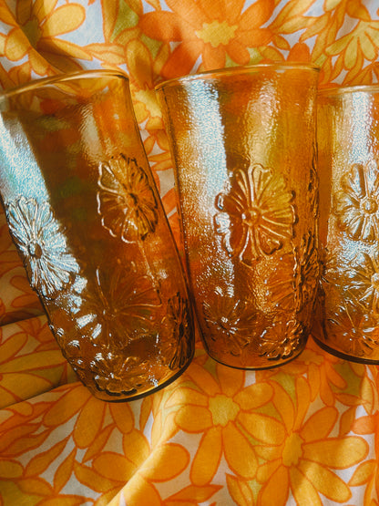 Spring Song Daisy Amber Juice Glasses 🌼✨