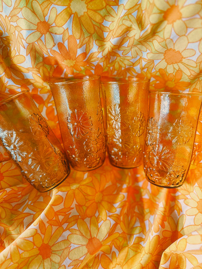 Spring Song Daisy Amber Juice Glasses 🌼✨