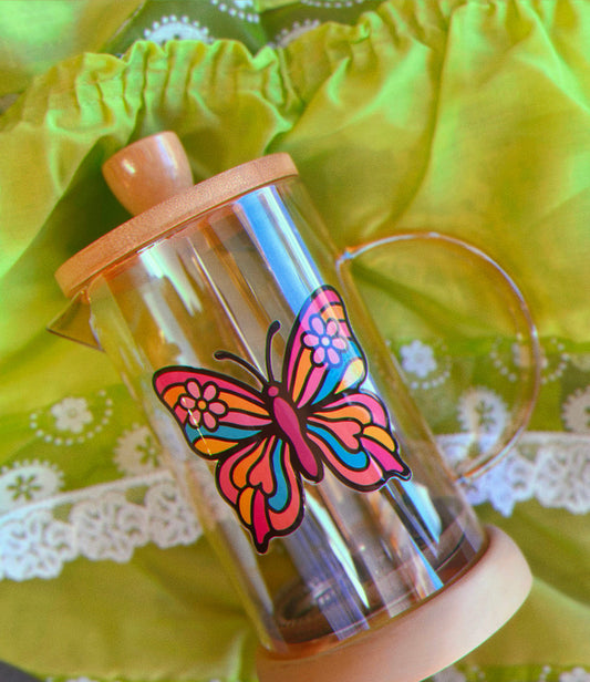 Retro Inspired Butterfly Tea Press (French Press–Style Brewer)