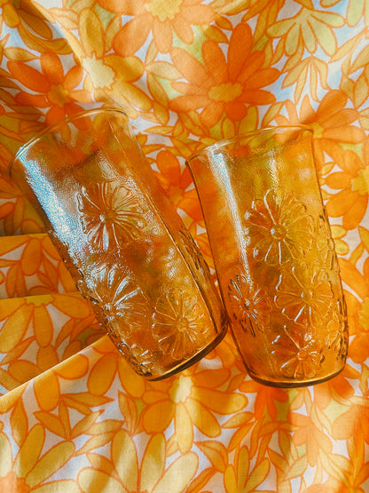 Spring Song Daisy Amber Juice Glasses 🌼✨