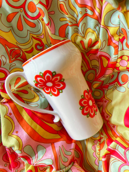 Vintage 60’s Mod Floral Tall Soda Mug