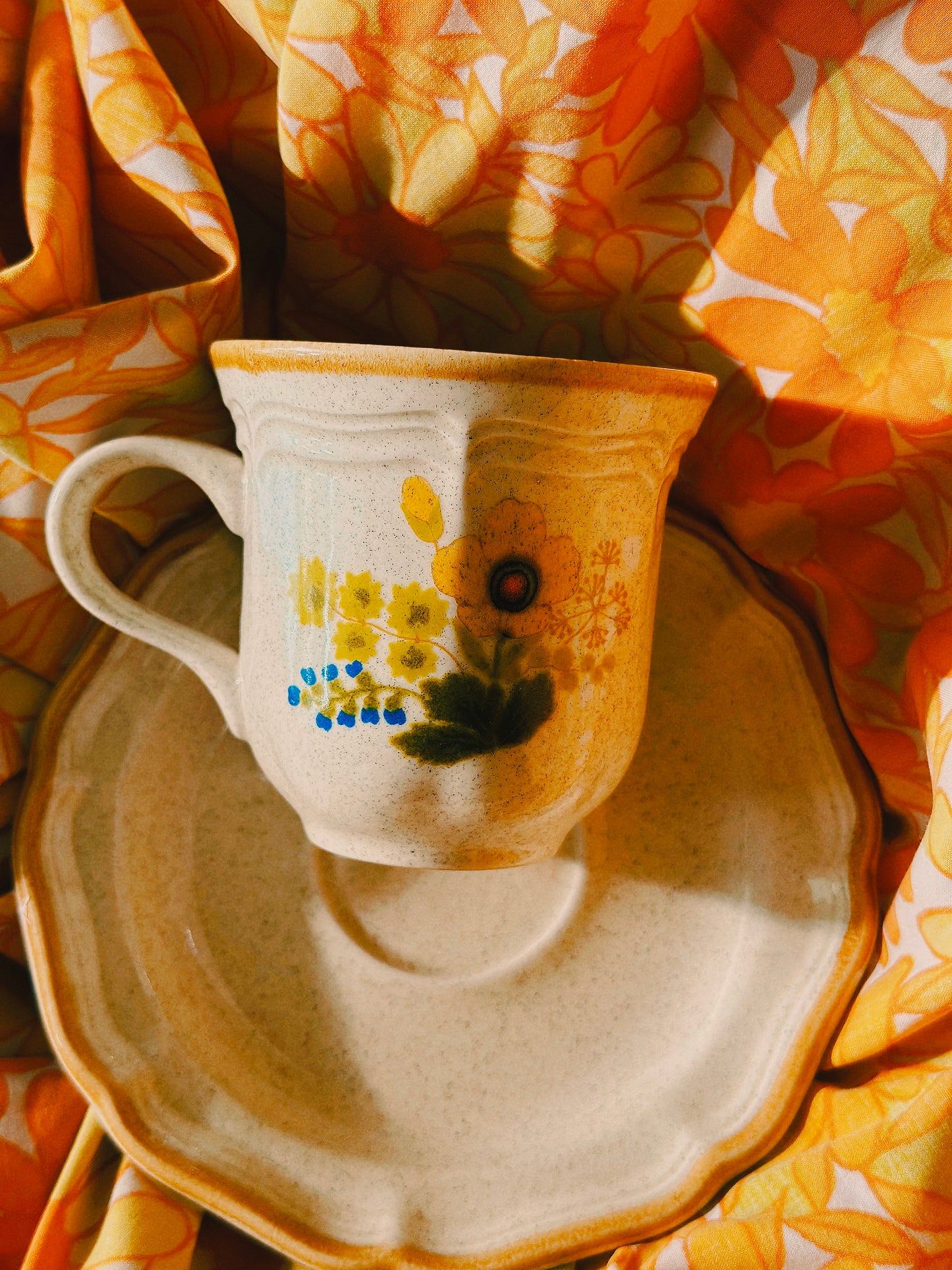 Vintage Mikasa Garden Club Tea Cup & Scalloped Saucer Set