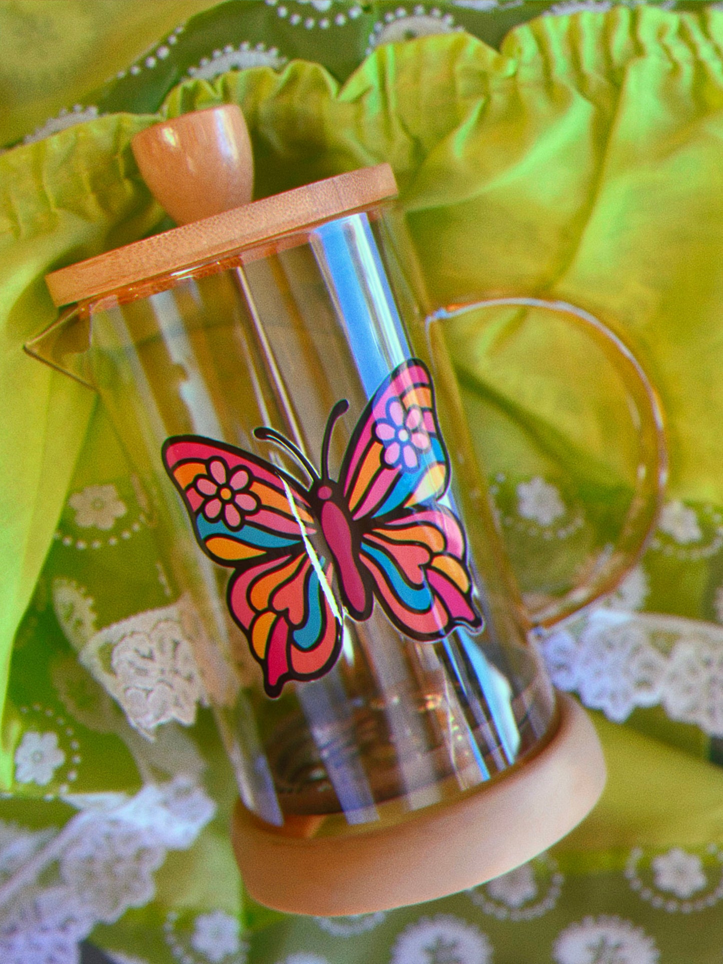 Retro Inspired Butterfly Tea Press (French Press–Style Brewer)