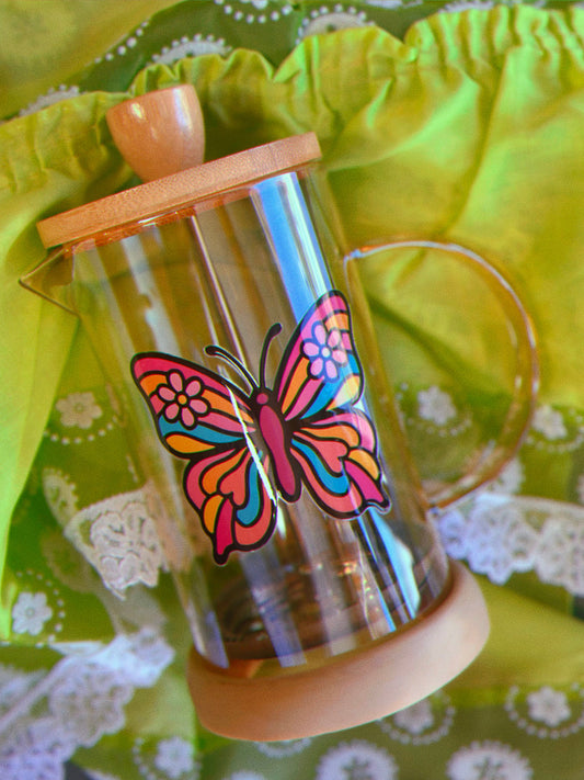 Retro Inspired Butterfly Tea Press (French Press–Style Brewer)