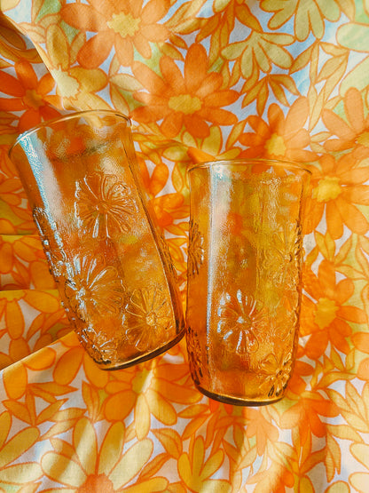 Spring Song Daisy Amber Juice Glasses 🌼✨