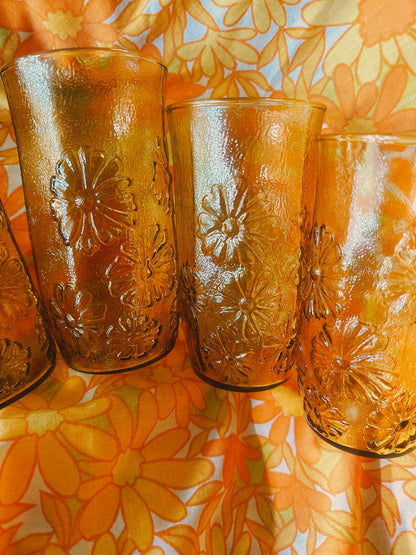Spring Song Daisy Amber Juice Glasses 🌼✨