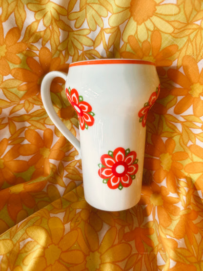 Vintage 60’s Mod Floral Tall Soda Mug