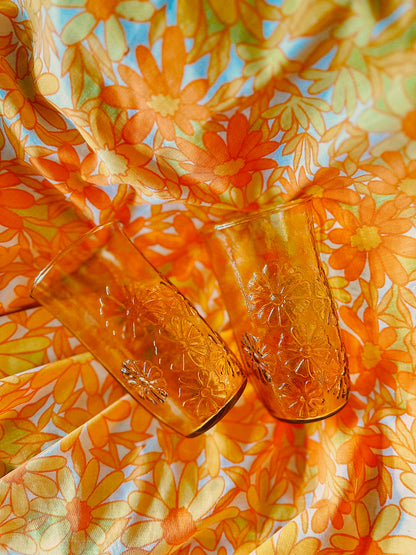 Spring Song Daisy Amber Juice Glasses 🌼✨