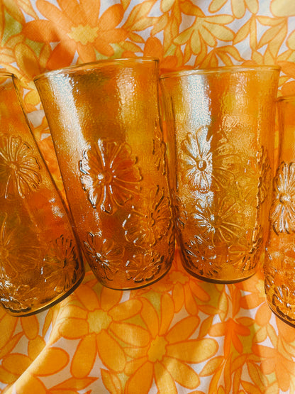 Spring Song Daisy Amber Juice Glasses 🌼✨