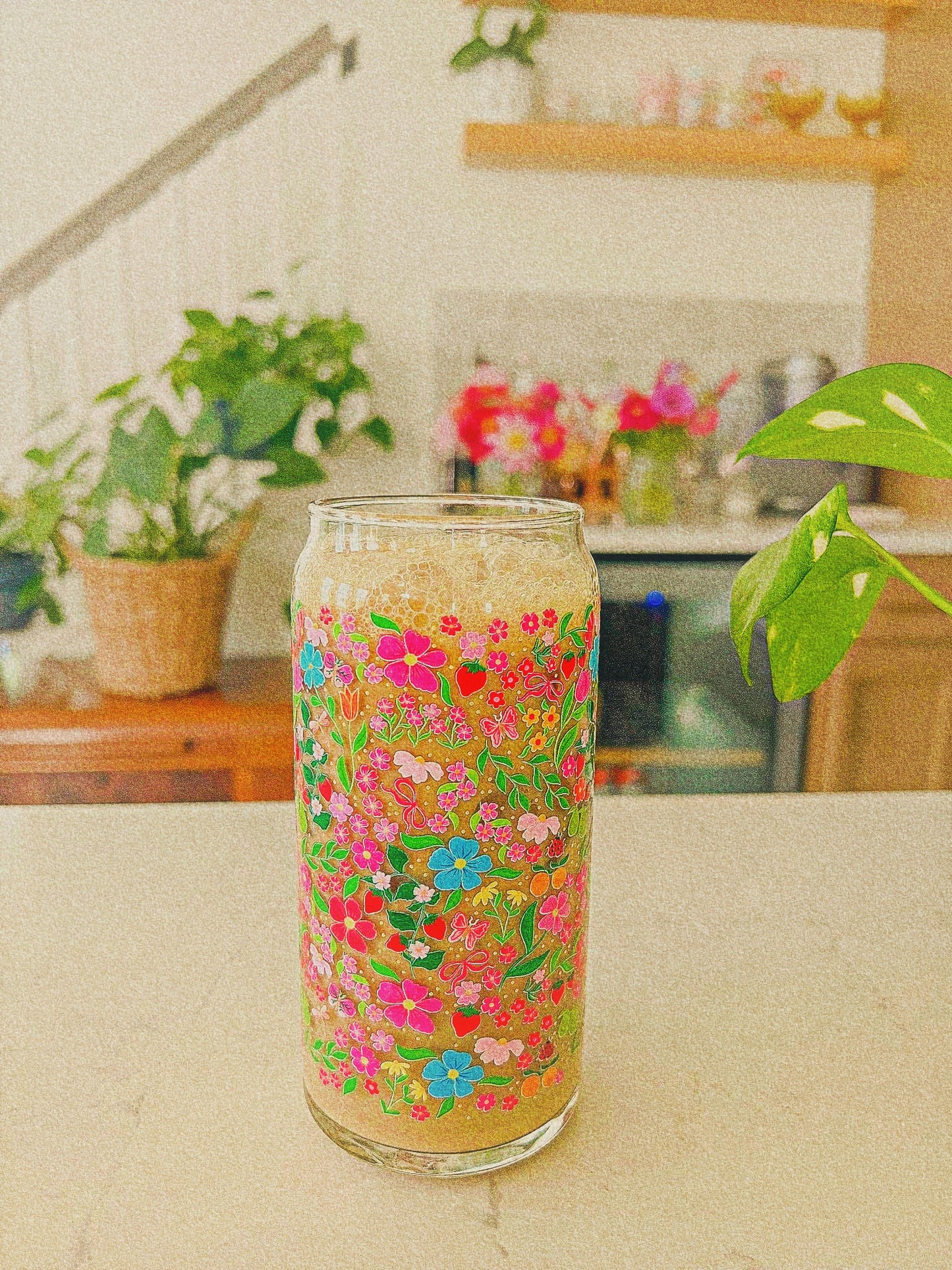 20oz Whimsical Garden Glass 🌼