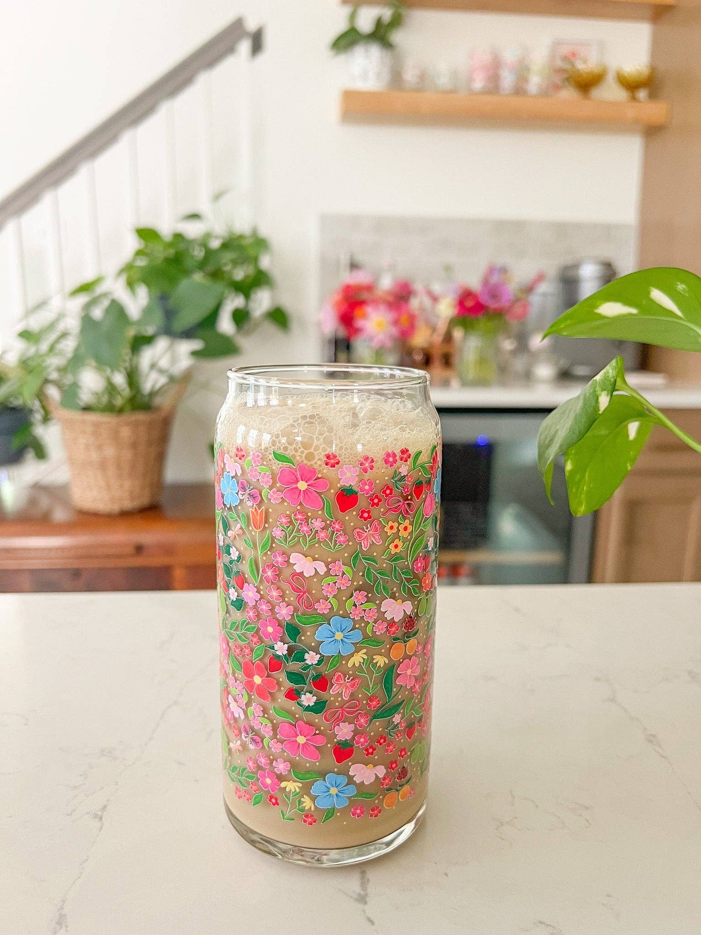 20oz Whimsical Garden Glass 🌼